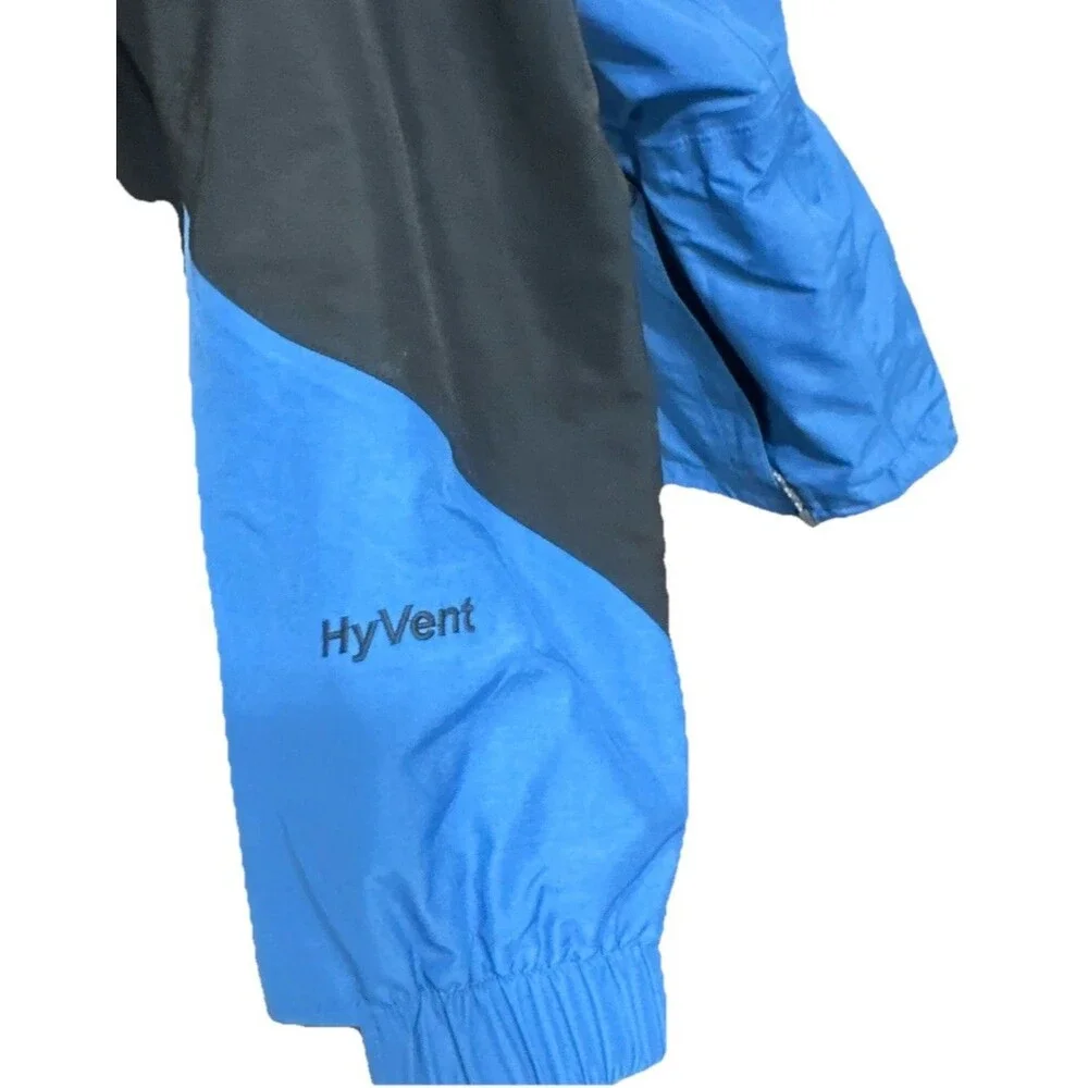 The North Face HyVent Hooded Rain Jacket Mens XL Blue Black Waterproof Coat